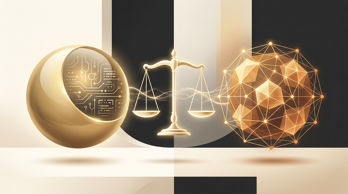 Claude Opus 5.5 versus GPT-6 Astra comparison β two AI systems facing off on golden scales